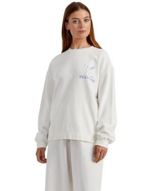 Chinti & Parker Peanuts Athletics Graphic Cotton Sweatshirt - White