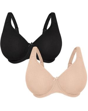 Fruit Of The Loom Fit For Me Collection: 2-pack Unlined Underwire Bra-cotton Comfort & Pinch-free Straps - Black