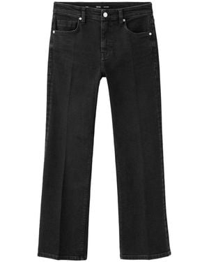 Mango Sienna Mid-rise Flared Cropped Jeans - Black