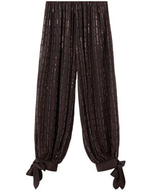 Mango Sequin Harem Pants - Brown