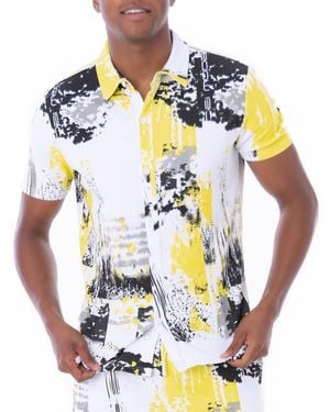 DAI MODA Unity Short Sleeve Button Up Shirts - Blue