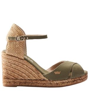 VISCATA Aiguablava Limited Edition Canvas Espadrille Sandal Wedges - Metallic
