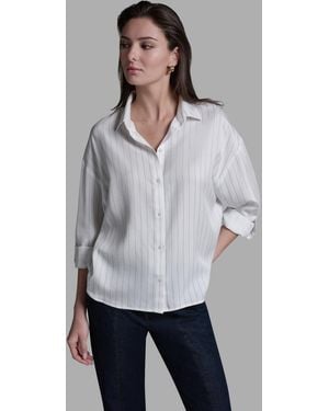 BCBGMAXAZRIA Long-sleeve Oversized Stripe Shirt - Gray