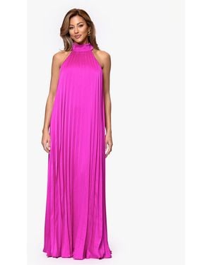Xscape Pleat Detail Ball Gown Dress - Pink