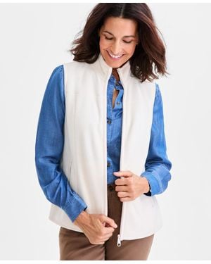 Style & Co. Zip-front Polar Fleece Vest - Blue