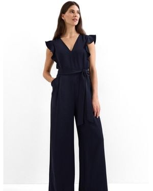 Phase Eight Kallie Frill V-neck Jumpsuit - Blue