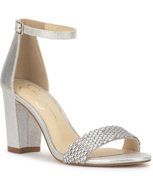 Jessica Simpson Mistoni Sandals Rhinestone Wedge Heel Gal509 in White | Lyst
