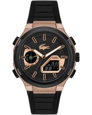 Lacoste Quartz Lc33 Silicone Strap Watch 44.8mm - Black