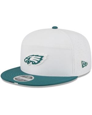 KTZ White/midnight Green Philadelphia Eagles 2025 Nfl Training Camp Split Panel 9fifty Snapback Hat - Blue