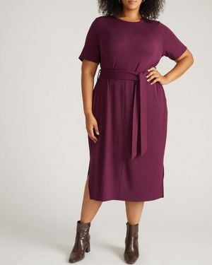 UNIVERSAL STANDARD Plus Size Travelknit Belted Dress - Pink