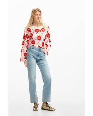 Desigual Straight Floral Jeans - Blue
