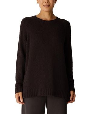 Eileen Fisher Crewneck Long-sleeve Boucle Sweater - Black