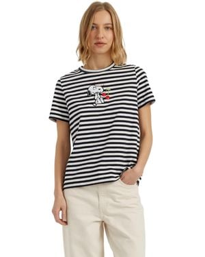 Chinti & Parker Chinti And Parker Cotton Snoopy Breton Cherry T-shirt - Blue