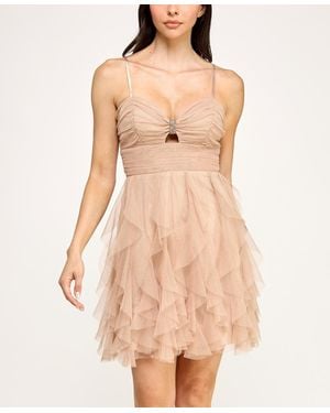 Pear Culture Strappy Key Hole Front Dress - Natural