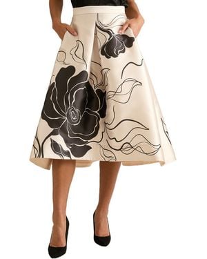 Muse Pleated A-line Skirt - Natural