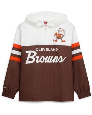 Mitchell & Ness Mitchell Ness Cleveland S Head Coach Anorak Quarter-zip Windbreaker Jacket - Red