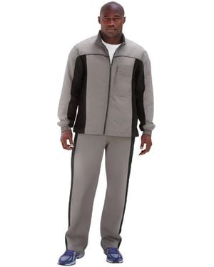 Kingsize Big & Tall Long Sleeve Colorblock Tracksuit - Gray