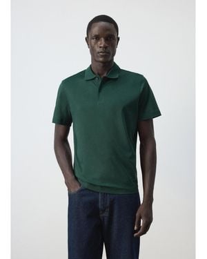 Mango Regular-fit Cotton Polo Shirt - Green