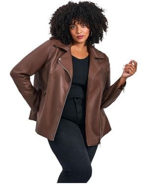 Avenue Jane Leather Jacket - Brown