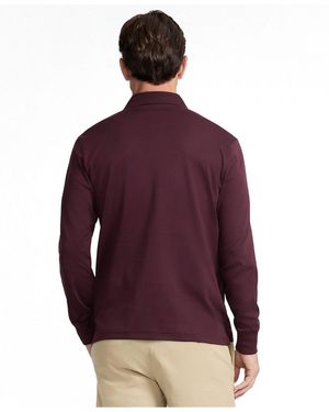 Lands' End Big & Tall Long Sleeve Cotton Supima Polo Shirt - Red