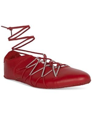Jeffrey Campbell Regimen Lace-up Ballet Sneakers - Red