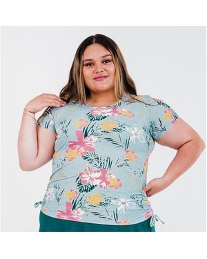 Calypsa Plus Size Adele Swim Top - Blue