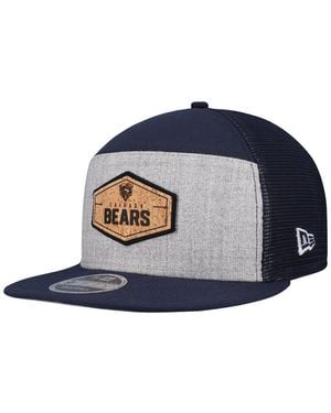 KTZ Gray/navy Chicago Bears Cork Split Panel 9fifty Trucker Snapback Hat - Blue