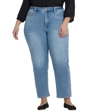 NYDJ Plus Size Kasey High-rise Straight-leg Jeans - Blue