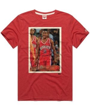 Homage And Allen Iverson Philadelphia 76ers Topps Trading Card Player Tri-blend T-shirt - Red