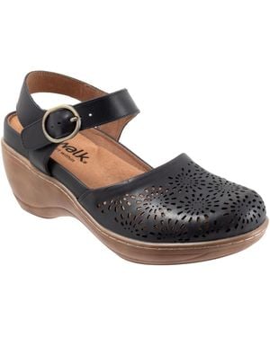 Softwalk Mabelle Perf Clog - Black