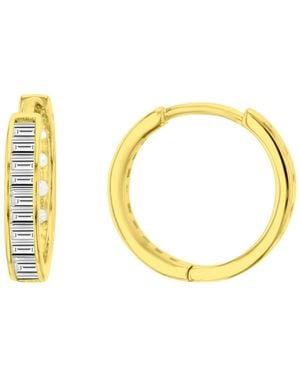 Macy's Cubic Zirconia 14k Gold-plated Small huggie Hoop Earrings - Metallic