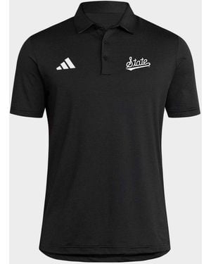 adidas Ultimate365 Mississippi State Bulldogs Stripe Polo Shirt - Black