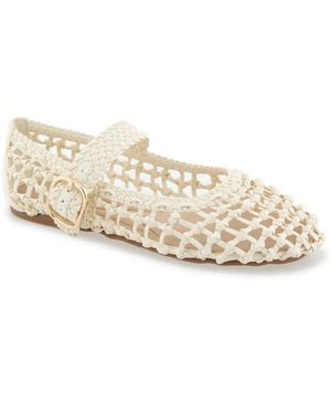 Kenneth Cole Tessa Woven Mary Jane Ballet Flats - White