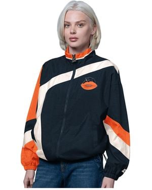 Starter Navy/orange Chicago Bears 1st Quarter Full-zip Windbreaker Jacket - Blue