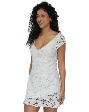 Belle & Bloom Drifting Slowly Lace Mini Dress - White