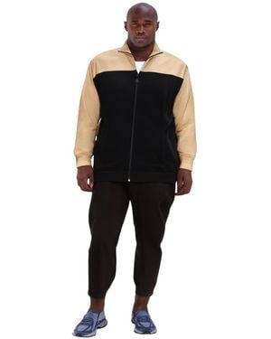Kingsize Big & Tall Colorblock Velour Tracksuit - Black