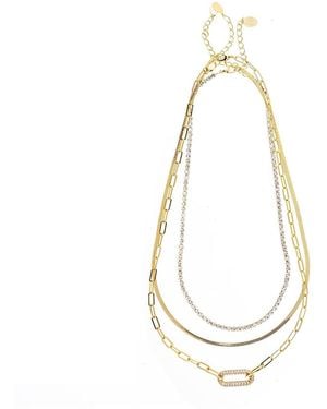 Rivka Friedman 18k Gold Plated 3-pc. Layered Necklace Set - White