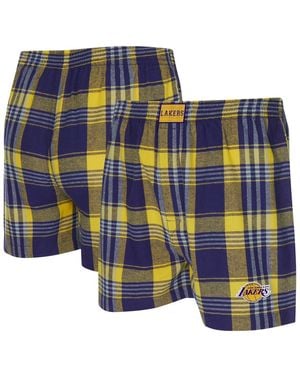 Concepts Sport Los Angeles Lakers Region Flannel Boxer Shorts - Blue