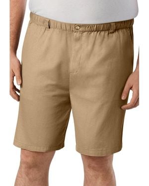 Kingsize Tall Knockarounds 8" Full Elastic Plain Front Short - Natural