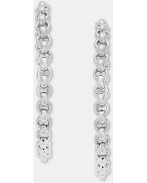 Ralph Lauren Gold-tone 40mm Chain Hoop Earrings - White