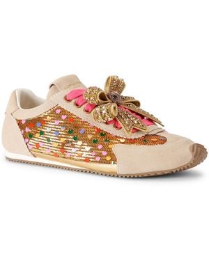 Kurt Geiger Islington Sequin Bow Sneakers - Pink