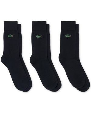 Lacoste & Ribbed-cuff Crew Socks - Black
