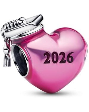 PANDORA Graduation 2026 Pink Heart Charm