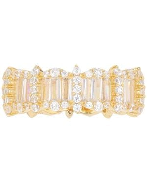 Macy's Cubic Zirconia Round & Baguette Horizontal Cluster Ring - Natural