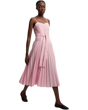 Karen Millen Cotton Strappy Midi Dress - Pink