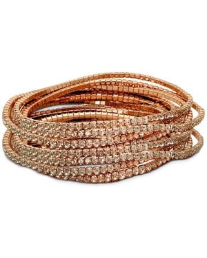 Guess 10-pc. Set Crystal Stretch Bracelets - Metallic