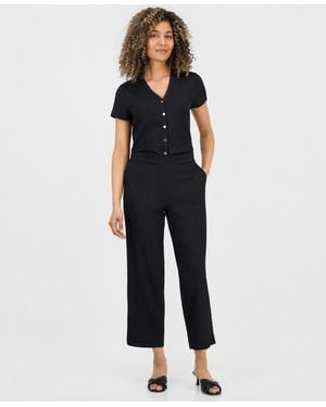 Anne Klein Essentials Petite Pebble-texture Knit Pull-on Pants - Blue