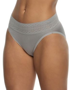 Felina Serene Modal And Lace High Cut Underwear - Gray