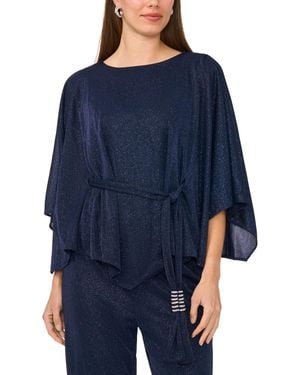 Msk Crewneck 3/4-sleeve Top - Blue