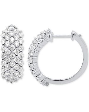 Forever Grown Diamonds Lab Grown Diamond Cluster Small Hoop Earrings (2 Ct. T.w. - White